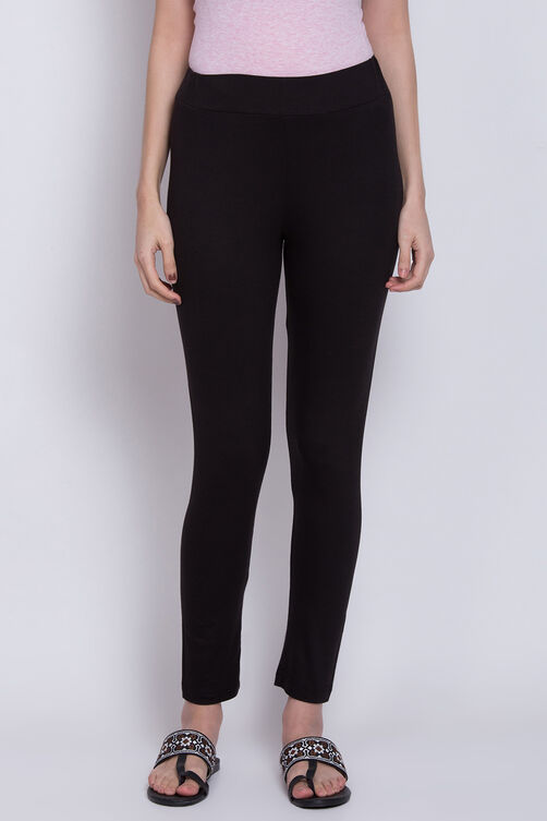 Yellow Viscose & Lycra Leggings image number 0