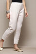 Black Cotton Slim Solid Pants image number 3