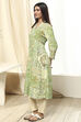 Plum and Off-White Printed Straight Kurta image number 2