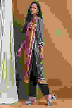 Red and Green Printed Straight Kurta image number 2