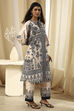 Beige and Brown Pure Cotton Printed Kurta Set image number 5