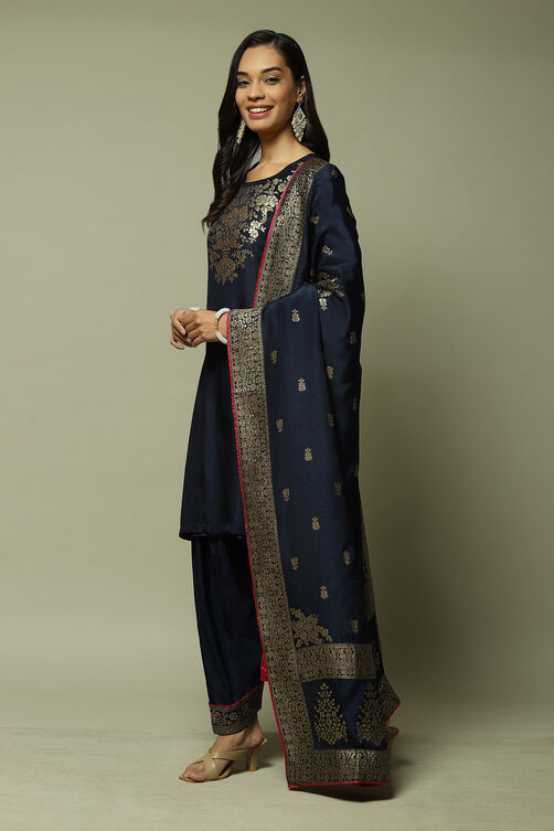 Red LIVA Straight Kurta Salwar Kurta Salwar Suit Set image number 1