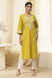 Black Pure Cotton Embroidered Straight Kurta image number 0