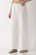 White Viscose Rayon Straight Palazzos image number 2