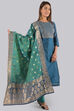 Blue Unstitched dress material Suit Set image number 3
