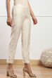 Antique Beige Polyester Slim Yarndyed Pants image number 3