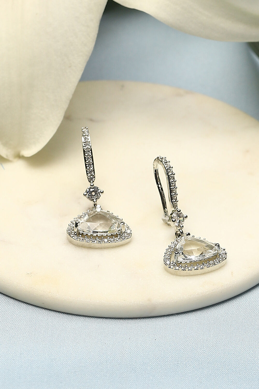 White Brass Earrings image number 0