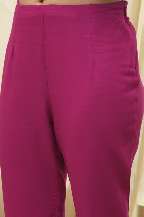 Navy Berry Rayon Flared 2 Piece Set image number 2