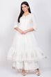 White Cotton Double Layered Printed Kurta image number 0