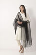Green Black Nylon Organza Dupatta image number 3