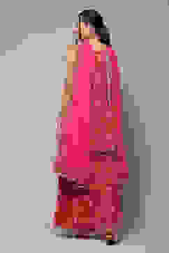 Deep Fuchsia Polyester Straight Kurta Garara Suit Set image number 4