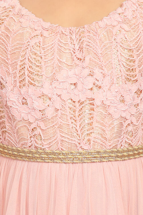 Pink Anarkali Poly Cotton Dress image number 1