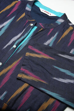 Blue Cotton Fusion Wear Dress image number 1