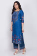 Red Cotton Straight Printed Kurta image number 2