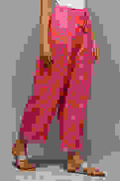 Coral Rayon Straight Palazzo image number 3