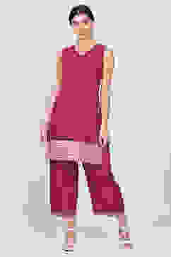Maroon Cotton Fusion Wear Set image number 3