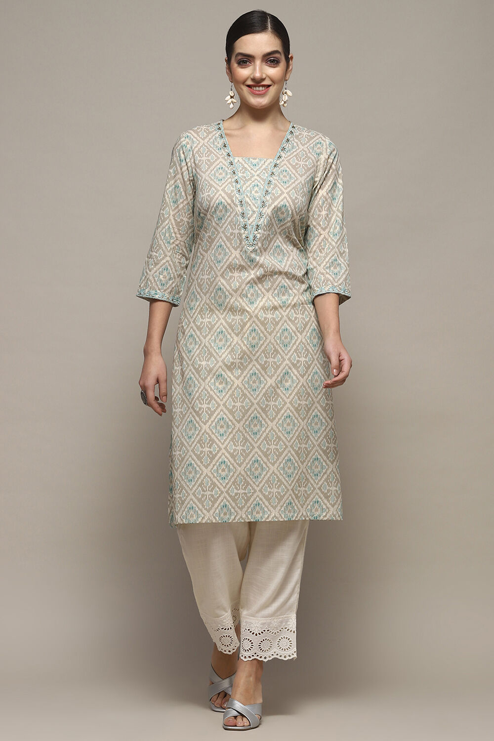 Blue Rayon Straight Kurta image number 5