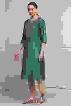 Blue Viscose Blend Solid Straight Kurta image number 2