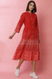 Mustard Rayon A-Line Printed Dress image number 2