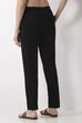 Black Cotton Lycra Fitted Pants image number 5