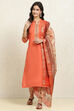 Maroon Cotton Handloom Unstitched Suit Set image number 1