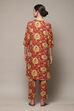 Mustard Cotton Straight Kurta Relaxed Pant Suit Set image number 4
