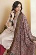 Red Chennur Silk Floral Printed Dupatta image number 1