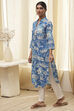 Red Pure Cotton Floral Straight Kurta image number 2