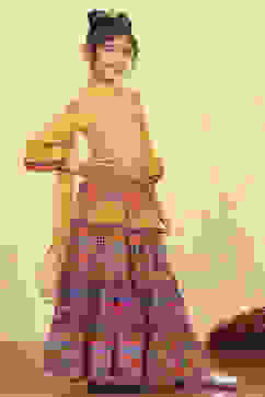 Assorted Polyester Printed Tiered Lehenga Set image number 5