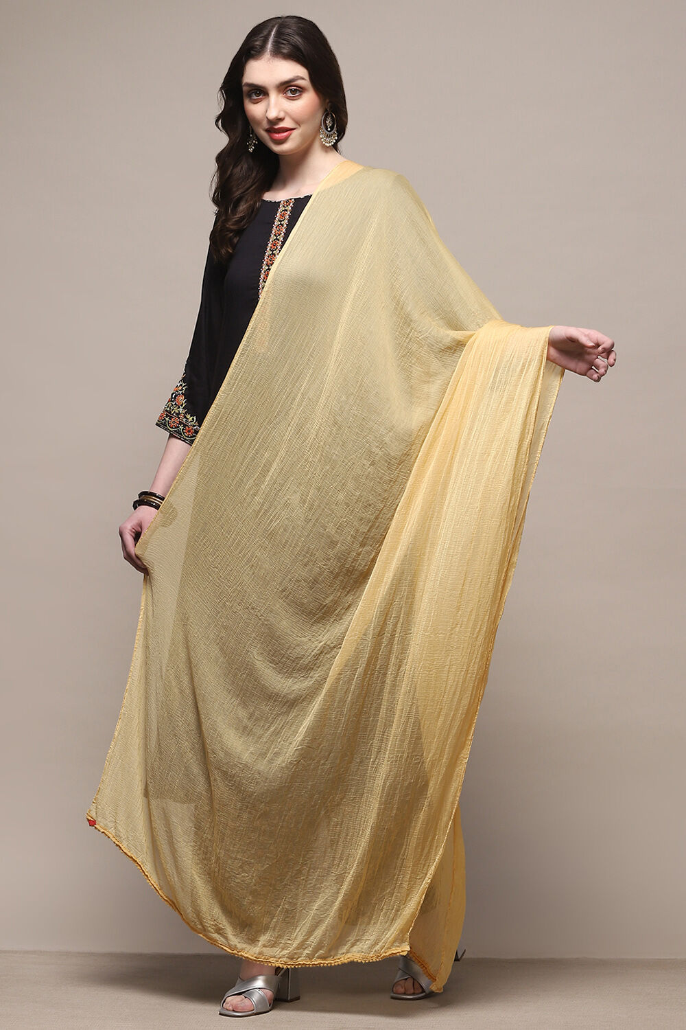Rust Poly Chiffon Dupatta image number 0