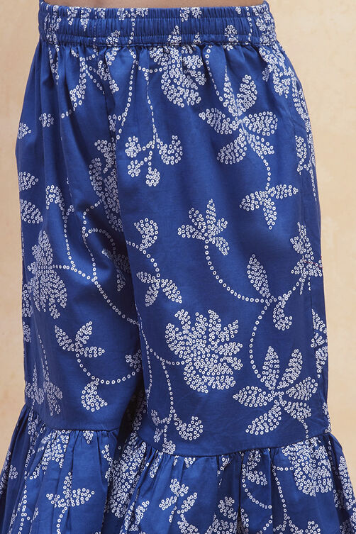 Blue Cotton Tiered Suit Set image number 2