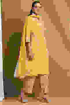 Yellow Printed Kalidar Suit Set image number 5