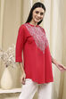 Raspberry Cotton Straight Kurti image number 4