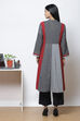 Black Straight Cotton Fusion Wear 2 Piece Set image number 6