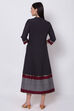 Black Cotton Flared Fusion Wear Dress image number 4