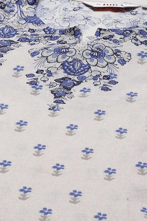 Red Cambric Kalidar Printed Kurta Palazzo Suit Set image number 1