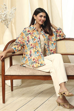 Multi-Colored Cotton Floral Shirt