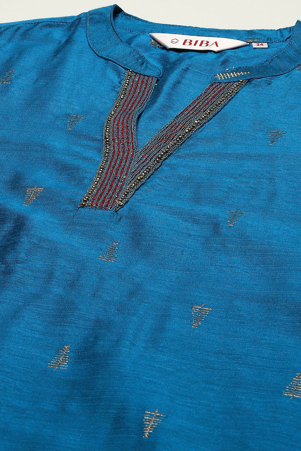 Blue Yard-Dyed Straight Kurta image number 1