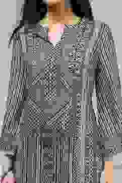 Blue Printed Straight Kurta image number 1