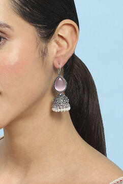 Light Pink Brass Jhumka image number 1