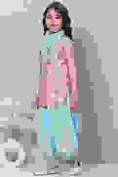 Pink Viscose Straight Kurta Dhoti Pant Suit Set image number 5