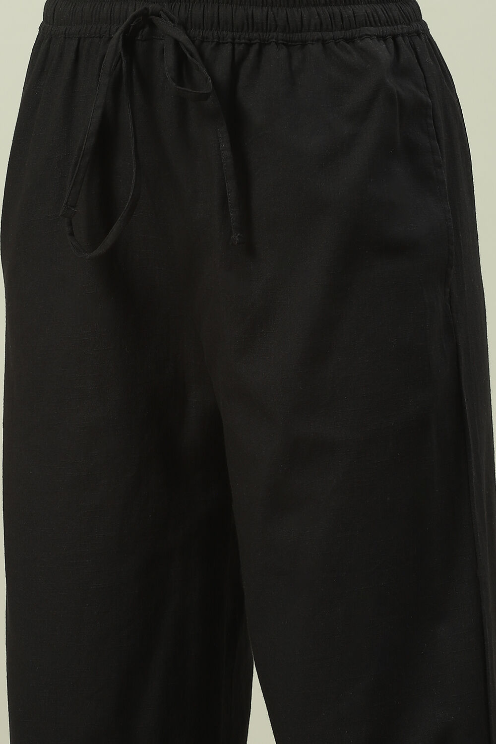 Off White Cotton Solid Palazzo image number 1