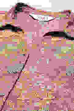 Rust Cotton Floral Printed A-Line Shirt Style Kurti image number 2