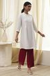 Red Solid Straight Palazzos image number 0