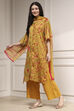 Charcoal Printed Straight Suit Set image number 3