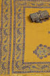 Brown Viscose Muslin Screen Print Unstitched Suit Set image number 3