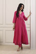 Pink Cotton Anarkali Suit Set image number 7