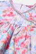 Lavender Printed Cotton Gathered Kurta & Solid Palazzo  image number 1