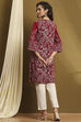 Maroon Jacquard Winter wear Straight Kurta image number 3