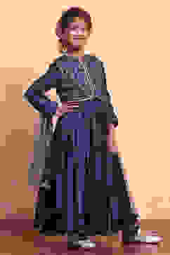 Teal Polyester Blend Anarkali Suit Set image number 5